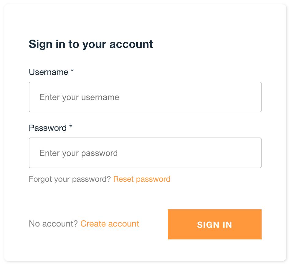 Auth page